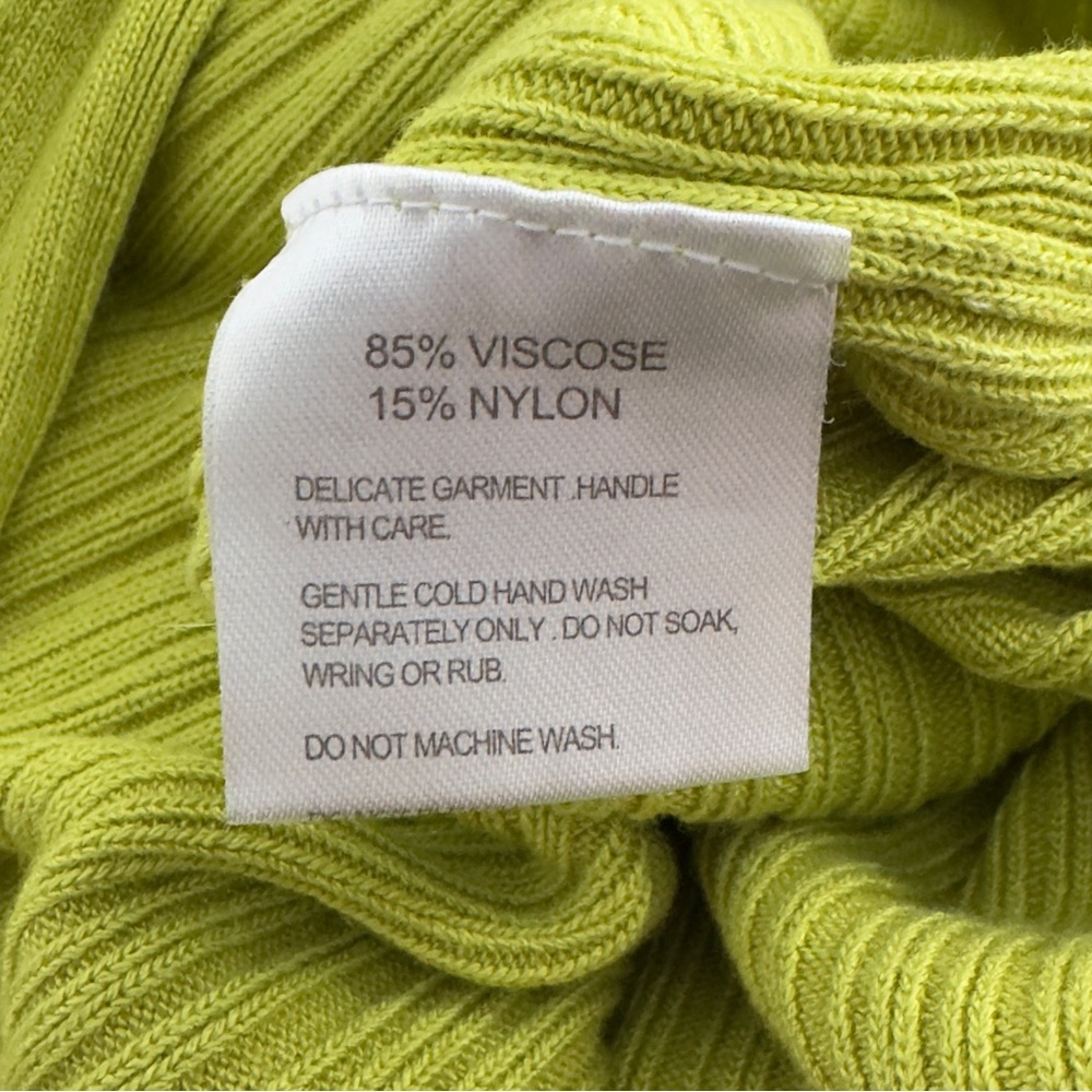 Runaway Chartreuse Green Cut Out Textured Knit Dress S - Picture 10 of 10